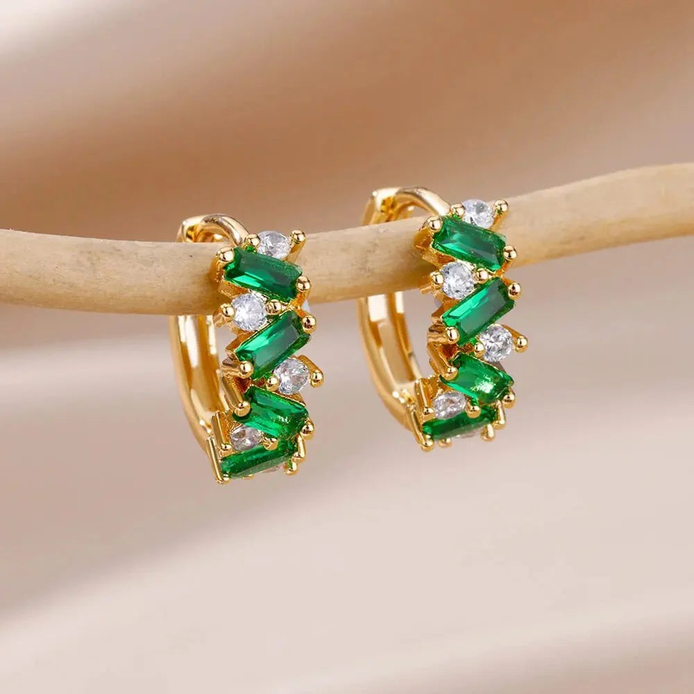 Scattered Diamonds Hoop Earrings — product detail