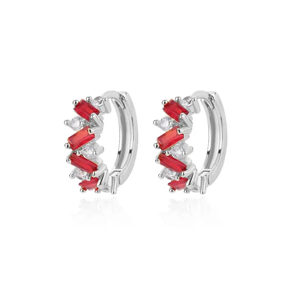 Scattered Diamonds Hoop Earrings — product detail