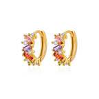 Scattered Diamonds Hoop Earrings — product detail