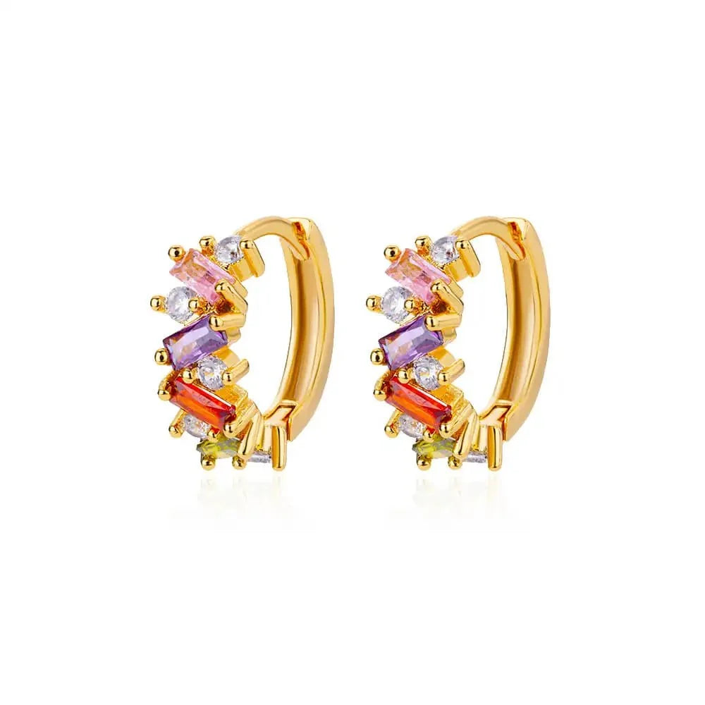 Scattered Diamonds Hoop Earrings — product detail