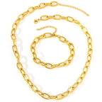Simple Paperclip Necklace & Bracelet Set — product detail