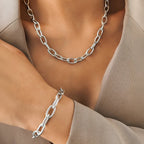 Simple Paperclip Necklace & Bracelet Set — product detail