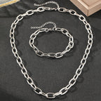 Simple Paperclip Necklace & Bracelet Set — product detail