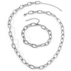 Simple Paperclip Necklace & Bracelet Set — product detail