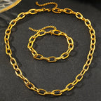 Simple Paperclip Necklace & Bracelet Set — product detail