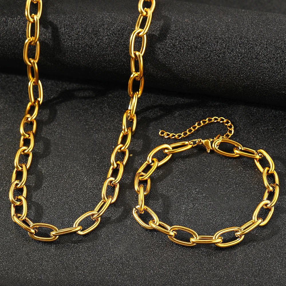 Simple Paperclip Necklace & Bracelet Set — product detail