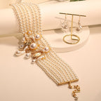Classy Multi-Layer Baroque Pearl Necklace & Earring Set — product detail