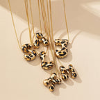 Classy Leopard Print Letter Necklace — product detail