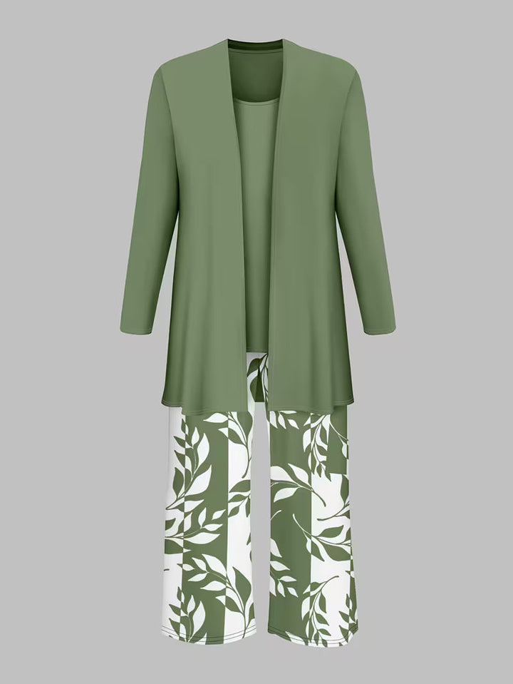 Chloe™ | Casual Leaf Print three Piece Set