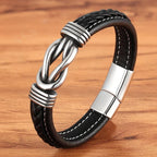 Unisex Eternal Love Knot Leather Bracelet — product detail