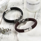 Unisex Eternal Love Knot Leather Bracelet — product detail