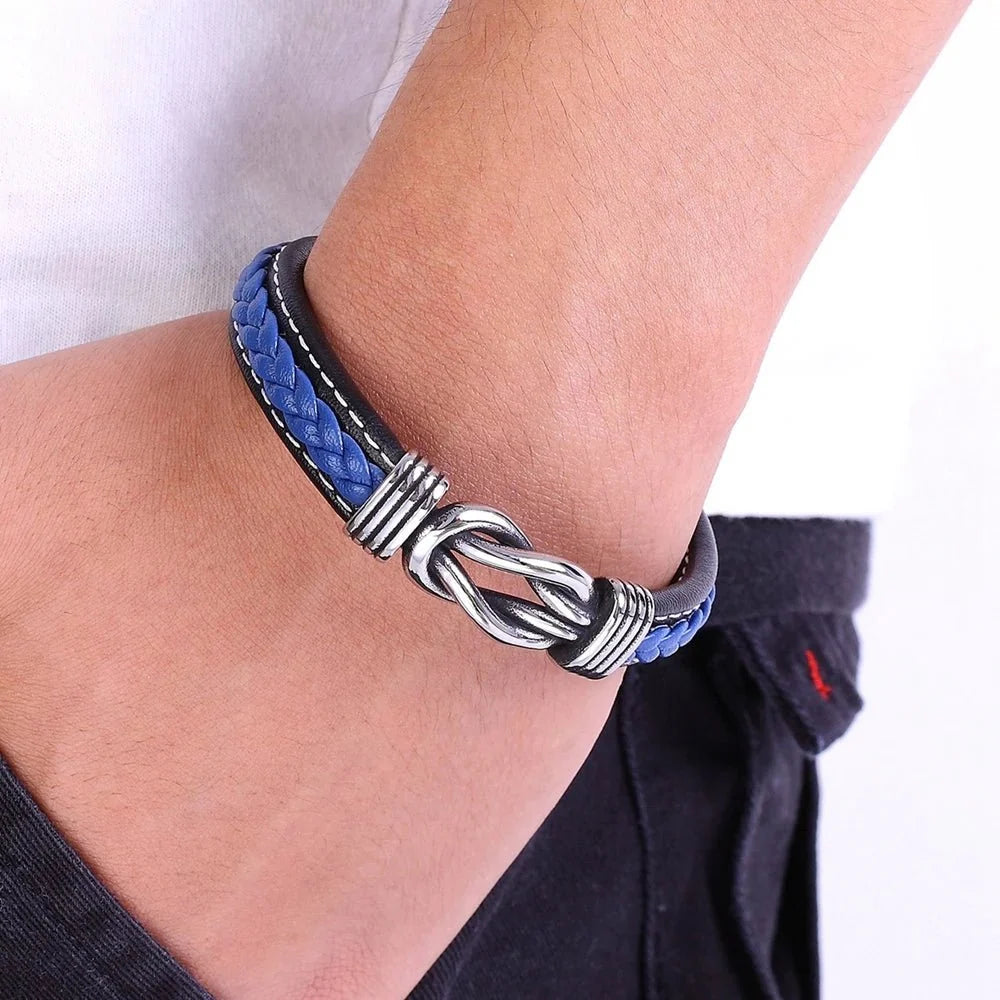 Unisex Eternal Love Knot Leather Bracelet — product detail
