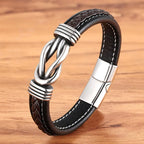 Unisex Eternal Love Knot Leather Bracelet — product detail